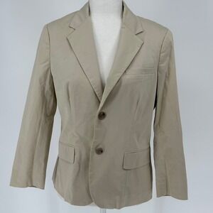 Ralph Lauren Rugby Tan Cotton Blend Blazer Jacket Women 10 READ
